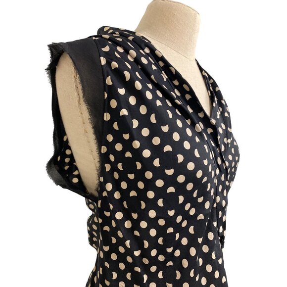 Vintage Marc Jacobs Polka Dot Silk Sleeveless Blouse Size 8 - Picture 3 of 12